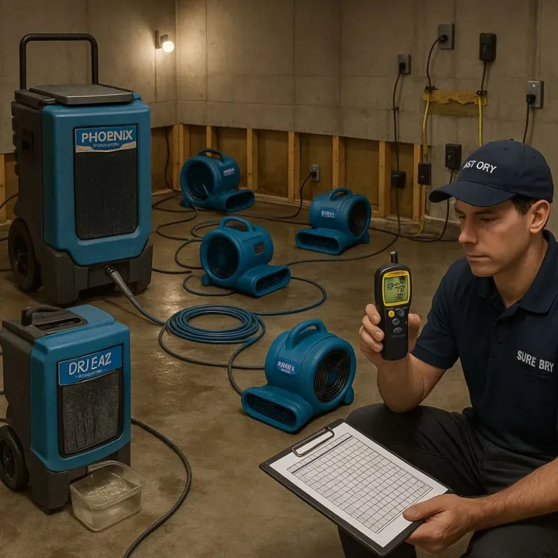 Structural Drying and Dehumidification process in Northwest Harbor, NY